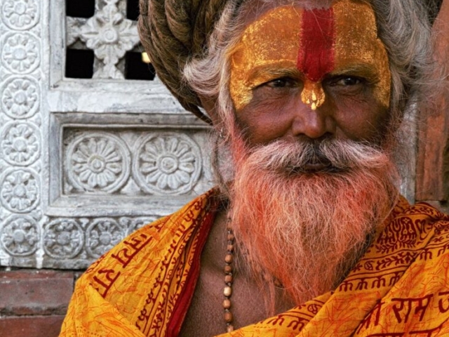 Sadhu Gangababa, 59 years old, lives at Pashupatinath Temple, Kathmandu, Nepal