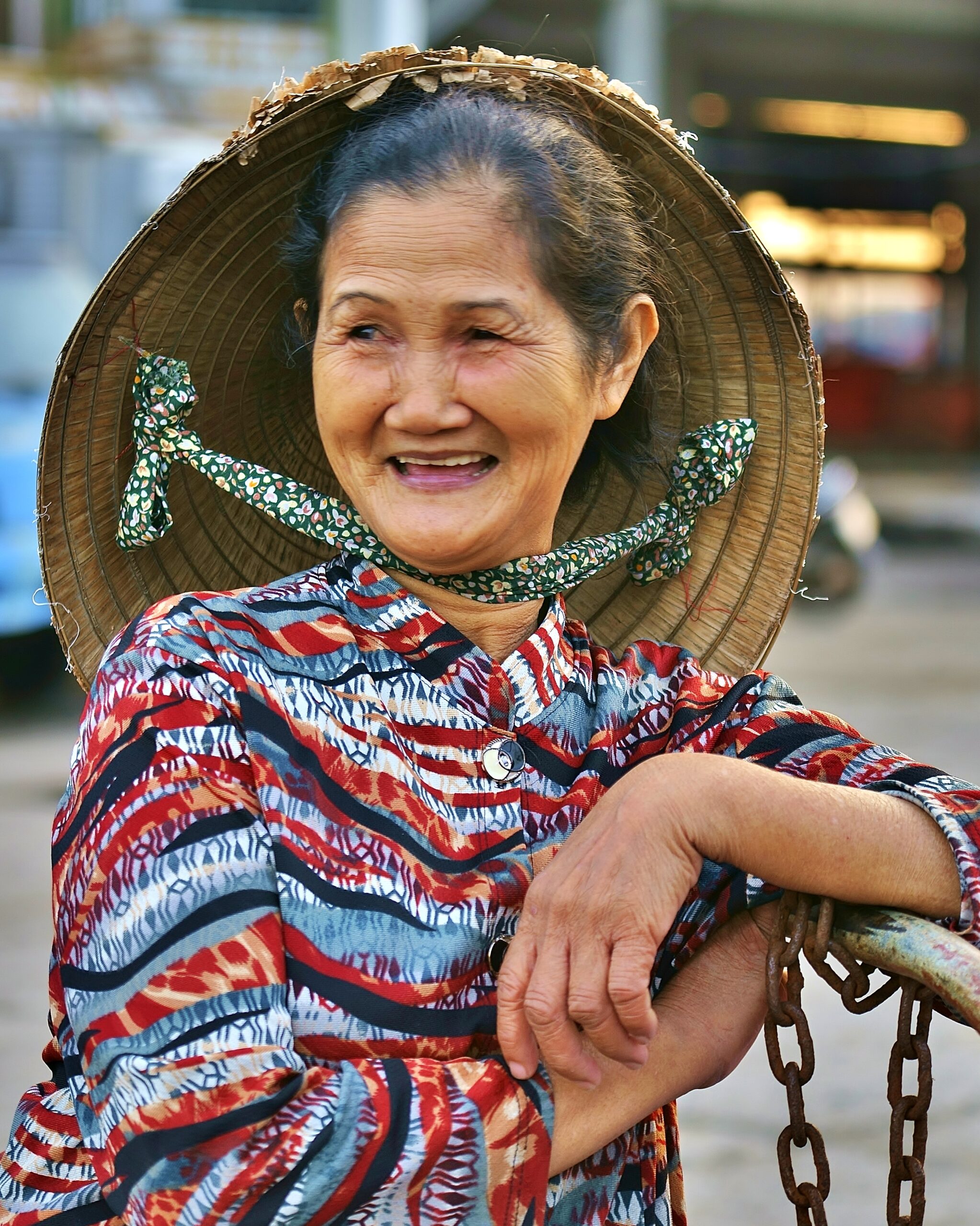 Vietnamese smile - fisherman's simple happiness from fish market, Nha Trang, Vietnam