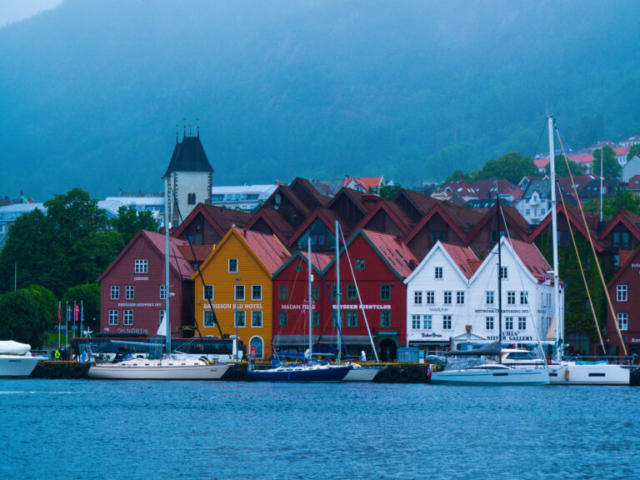 A rainy day in Bryggen, Bergen, Norway